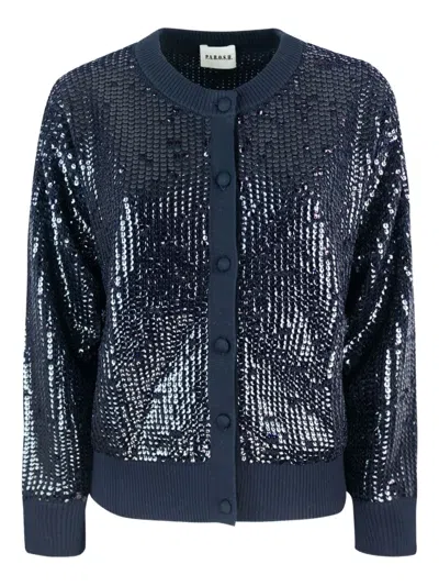 P.a.r.o.s.h Sequin-embellished Cardigan In Blue
