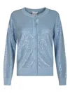 P.a.r.o.s.h Sequin-embellished Cardigan In Blue