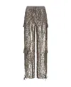P.a.r.o.s.h . Sequin Embellished Cargo Pants In Gray