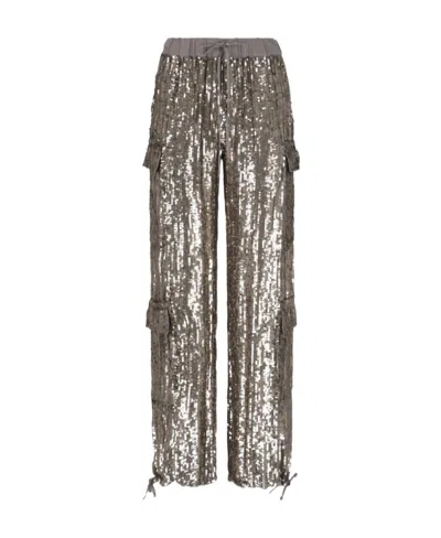P.a.r.o.s.h . Sequin Embellished Cargo Pants In Gray