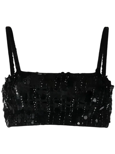 P.A.R.O.S.H SEQUIN-EMBELLISHED CROP TOP