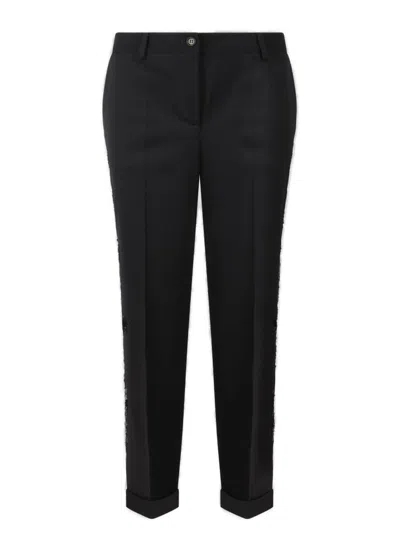 P.a.r.o.s.h . Sequin Embellished Cropped Tailored Trousers In Black