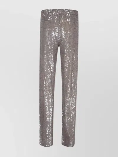 P.A.R.O.S.H SEQUIN EMBELLISHED ELASTIC WAIST TROUSERS