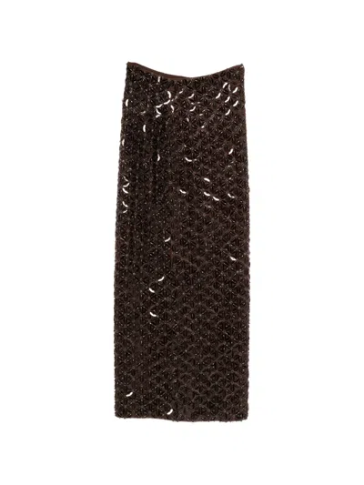 P.a.r.o.s.h Sequin-embellished Maxi Skirt In Multi