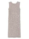 P.a.r.o.s.h Sequin-embellished Midi Dress In Neutrals