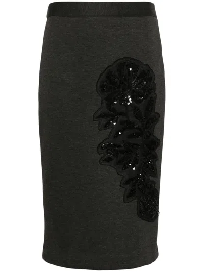 P.A.R.O.S.H PAROSH SEQUIN EMBELLISHED MIDI SKIRT