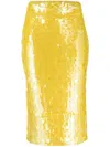 P.a.r.o.s.h Sequin-embellished Midi Skirt In Yellow