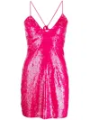 P.a.r.o.s.h Sequin-embellished Mini Dress In Pink