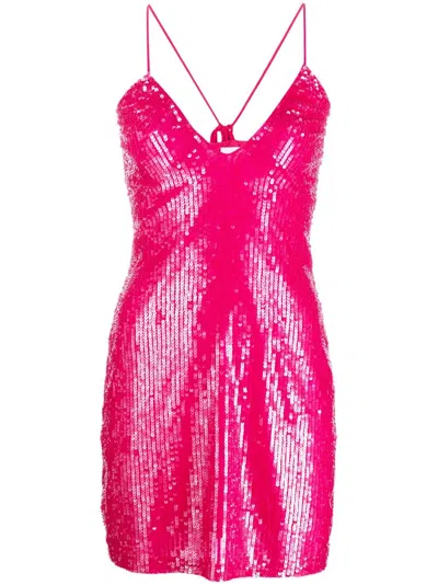 P.a.r.o.s.h Sequin-embellished Mini Dress In Pink
