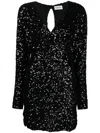 P.a.r.o.s.h Sequin-embellished Minidress Keyhole Detail In Black