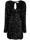 P.a.r.o.s.h Sequin-embellished Minidress Keyhole Detail In Black