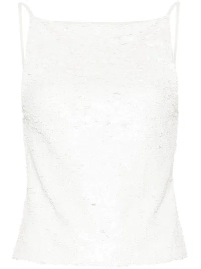 P.a.r.o.s.h Parosh Sequin Embellished Open Back Top In Green