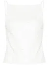 P.a.r.o.s.h Open-back Sequined Top In White