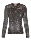 P.a.r.o.s.h Sequin-embellished Parosh Top In Gray