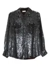 P.a.r.o.s.h Long Sleeve Top With Chest Pockets And Sequins In Black