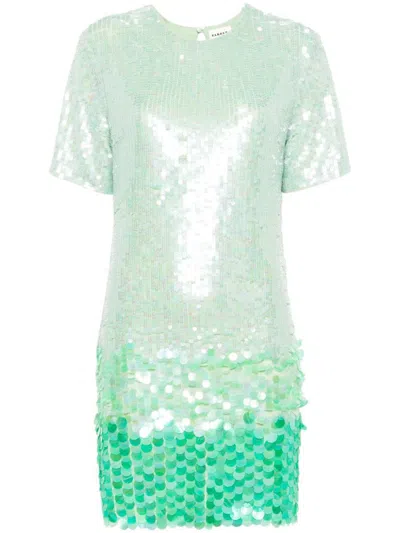 P.a.r.o.s.h . Sequin-embellished Short-sleeved Dress In Green