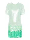 P.a.r.o.s.h Degrade Sequined Mini Dress In Green