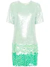 P.a.r.o.s.h Degrade Sequined Mini Dress In Verde