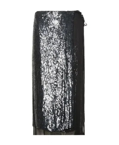 P.a.r.o.s.h Sequin-embellished Skirt In Black