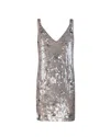 P.a.r.o.s.h Sequin-embellished Sleeveless Dress In Grigio Melange Chiaro