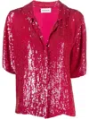 P.a.r.o.s.h Sequin-embellished Spread-collar Shirt In Pink