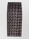 P.a.r.o.s.h Sequin Embellished Stretch Midi Skirt In Brown
