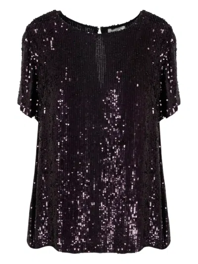 P.a.r.o.s.h Sequin-embellished T-shirt In Black
