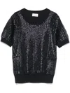 P.a.r.o.s.h Sequin-embellished T-shirt In Blue