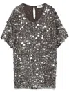 P.a.r.o.s.h Sequin-embellished T-shirt In Grey