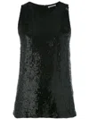 P.a.r.o.s.h Sequin Embellished Tank Top In Black