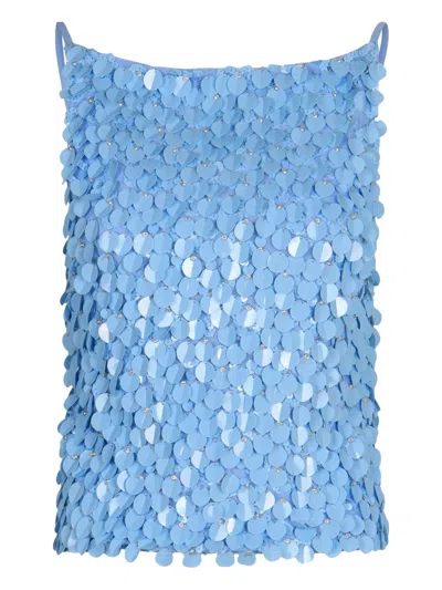 P.a.r.o.s.h Sequin-embellished Top In Blue