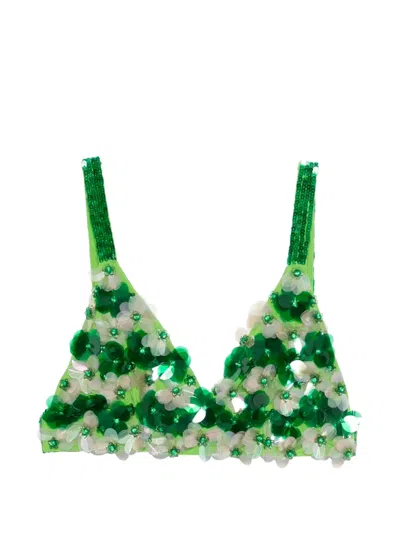 P.a.r.o.s.h Sequin-embellished Top In Green