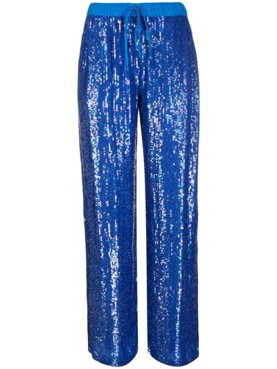 P.a.r.o.s.h Sequin-embellished Track Pants In Blue