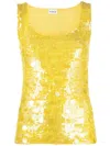 P.a.r.o.s.h Sequin-embellished U-neck Vest In Yellow