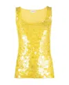P.a.r.o.s.h Sequin-embellished U-neck Vest In Yellow