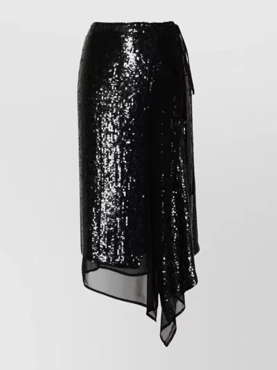 P.a.r.o.s.h Sequin Embellished Wraparound Skirt In Black