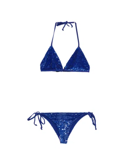 P.a.r.o.s.h Sequin-embellishment Bikini Set (set Of Two) In Blue