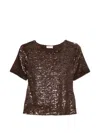 P.a.r.o.s.h P. A.r. O.s. H. Sequinned Top In Brown