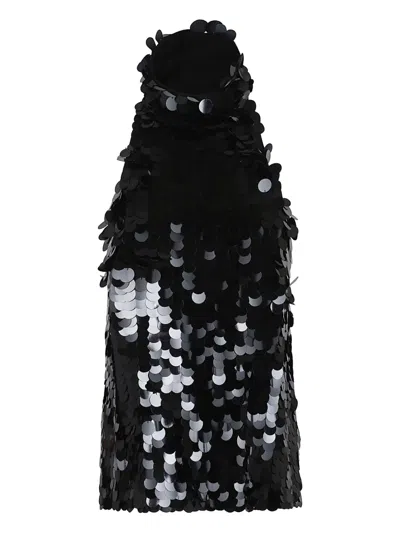 P.a.r.o.s.h Sequin-embellishment Halter Top In Black