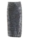 P.a.r.o.s.h Sequin-embellishment Midi Skirt In Gray