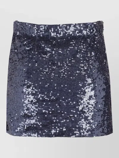 P.a.r.o.s.h Sequin Embellishment Straight Skirt Midi Length In Blue