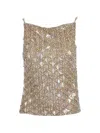 P.a.r.o.s.h Sequin Embroidered Top In Brown