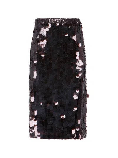 P.a.r.o.s.h Knee-length Skirt Featuring Sequin Embellishment In Brown