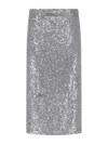 P.a.r.o.s.h Midi Skirt With Elastic Waistband And Sequins In Gray
