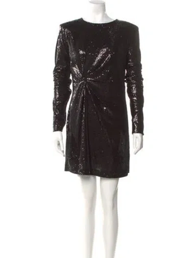 Pre-owned P.a.r.o.s.h Sequin Mini Dress In Black