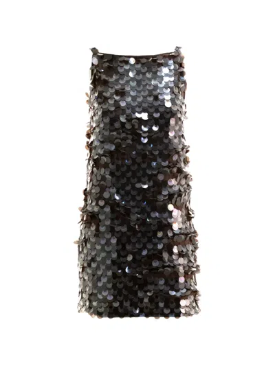 P.a.r.o.s.h Sequin Mini Dress In Brown