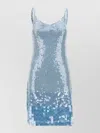 P.a.r.o.s.h Iridescent Sequin-embellished Mini Dress In Blue
