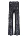 P.a.r.o.s.h Straight-leg Trousers With Sequined Surface In Black