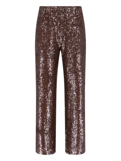 P.a.r.o.s.h Sequin Pants In Brown