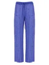 P.a.r.o.s.h . Wide-leg Trousers With Shimmering Sequin Detailing In Blue
